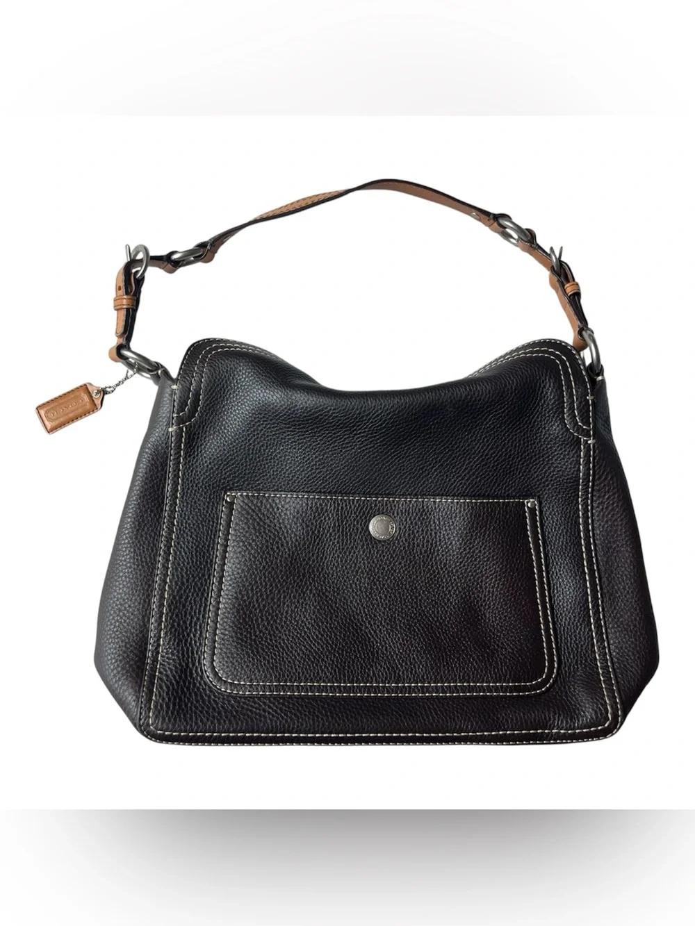 COACH CHELSEA HOBO SHOULDER BAG BROWN PEBBLED LEATHER